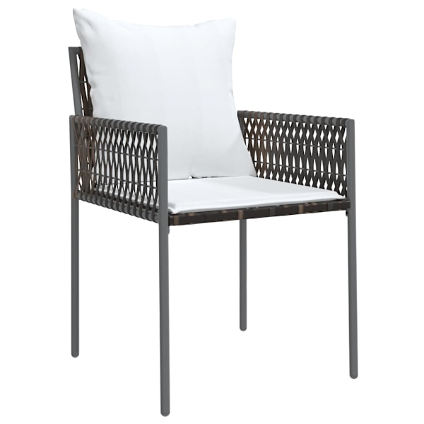 vidaXL Trädgårdsstolar 6 st med dynor brun 54x61x83 cm konstrotting Brun