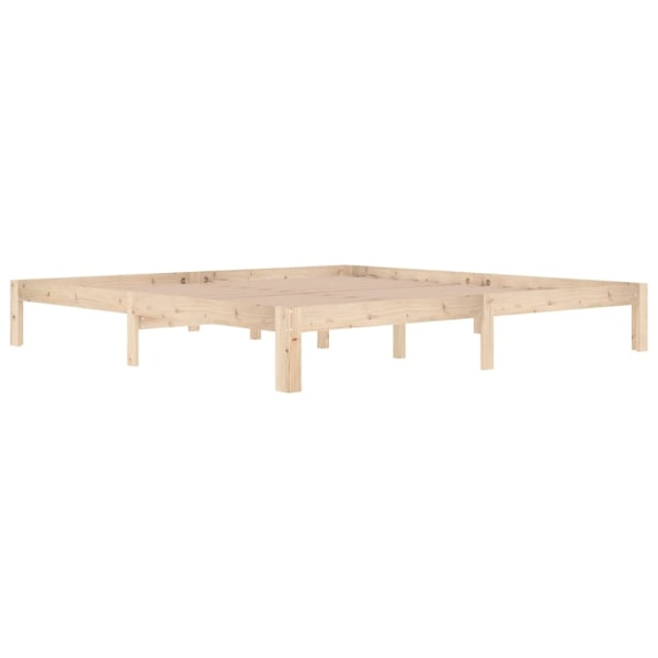 vidaXL Sängram massiv furu 200x200 cm Brun