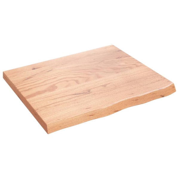 vidaXL Bordsskiva ljusbrun 60x50x(2-4) cm behandlad massiv ek Brun