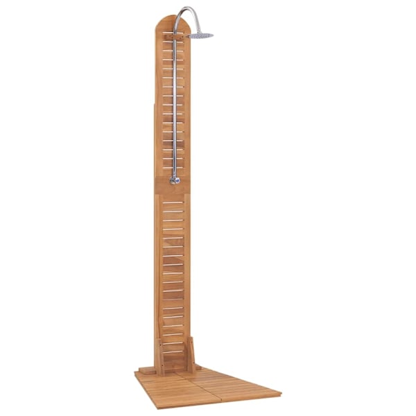 vidaXL Utomhusdusch massiv teak 70x75x204 cm Brun