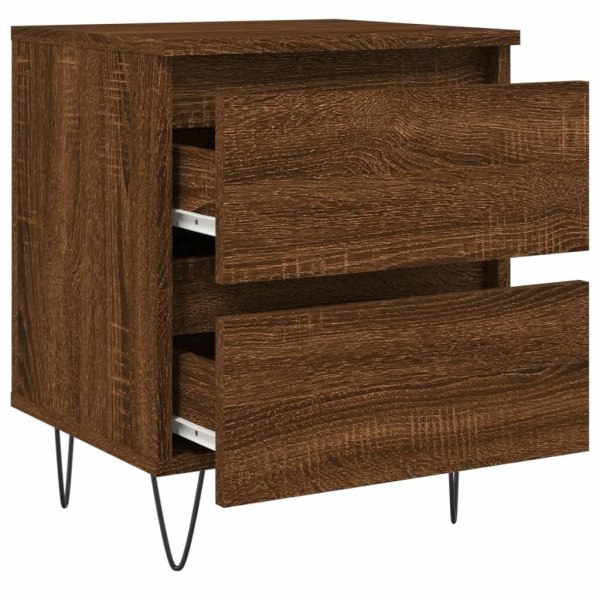 vidaXL Sängbord 2 st brun ek 40x35x50 cm konstruerat trä Brun