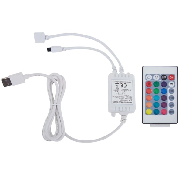 vidaXL Sängram med LED vit konstläder 90x200 cm Vit