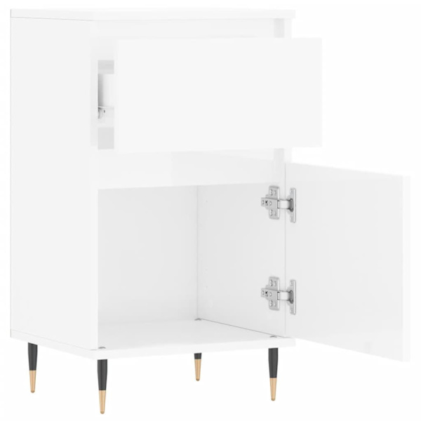vidaXL Byråer 2 st vit högglans 40x35x70 cm konstruerat trä Vit