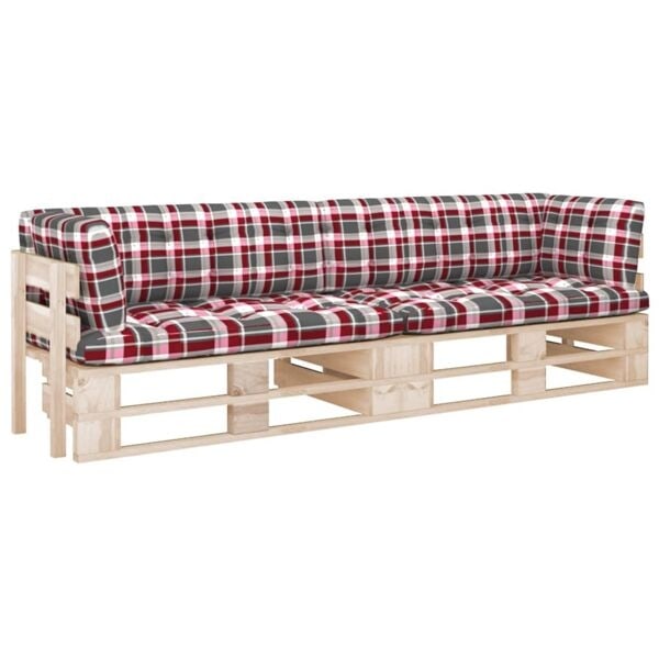 vidaXL Pallsoffa 2-sits med dynor impregnerad furu Brun