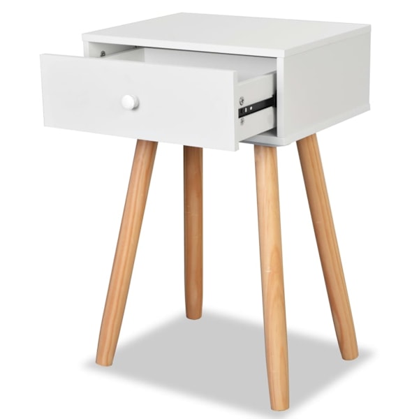 vidaXL Sängbord 2 st massiv furu 40x30x61 cm vit Vit