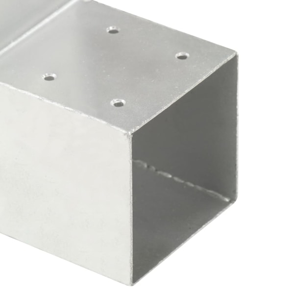 vidaXL Stolpbeslag 4 st L-form galvaniserad metall 71x71 mm Silver