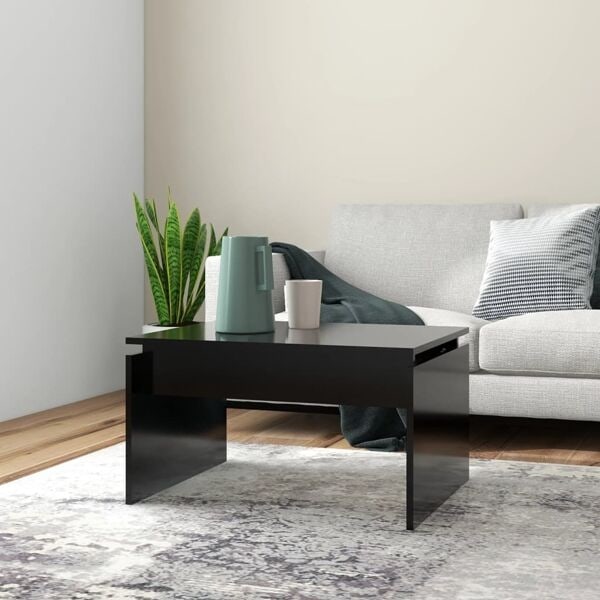 vidaXL Soffbord svart 68x50x38 cm konstruerat trä Svart