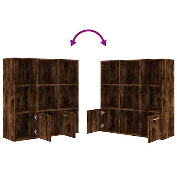 vidaXL Bokhylla rökfärgad ek 98x30x98 cm Brun