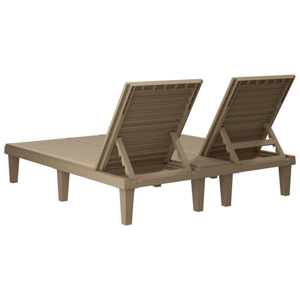 vidaXL Dubbel solsäng ljusbrun 155x138x83 cm polypropylen Brun