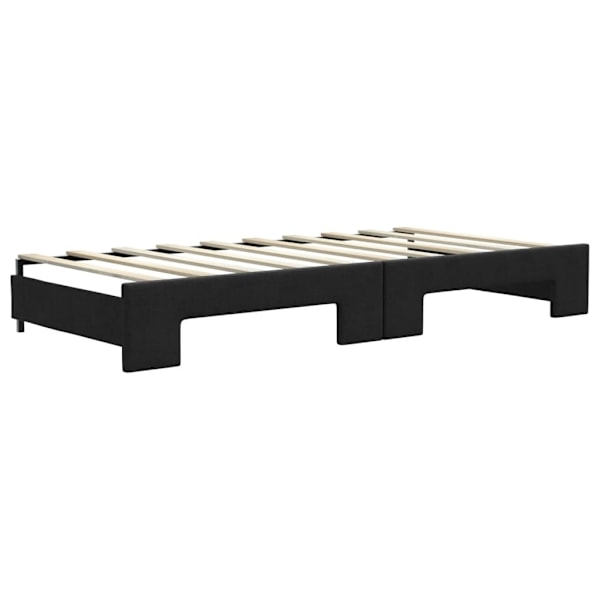 vidaXL Dagbädd med extrabädd och madrasser svart 90x190 cm tyg Svart