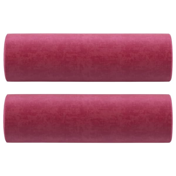 vidaXL 2-sitssoffa med prydnadskuddar vinröd 140 cm sammet Röd