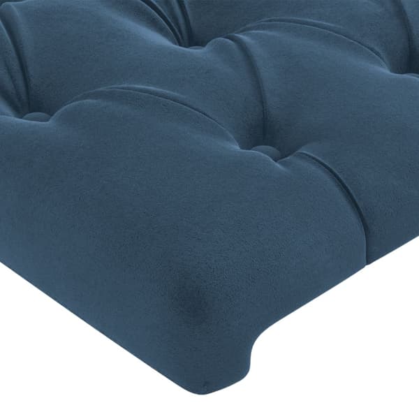 vidaXL Sänggavel LED mörkblå 203x16x78/88 cm sammet Blå