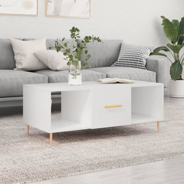 vidaXL Soffbord vit 102x50x40 cm konstruerat trä Vit
