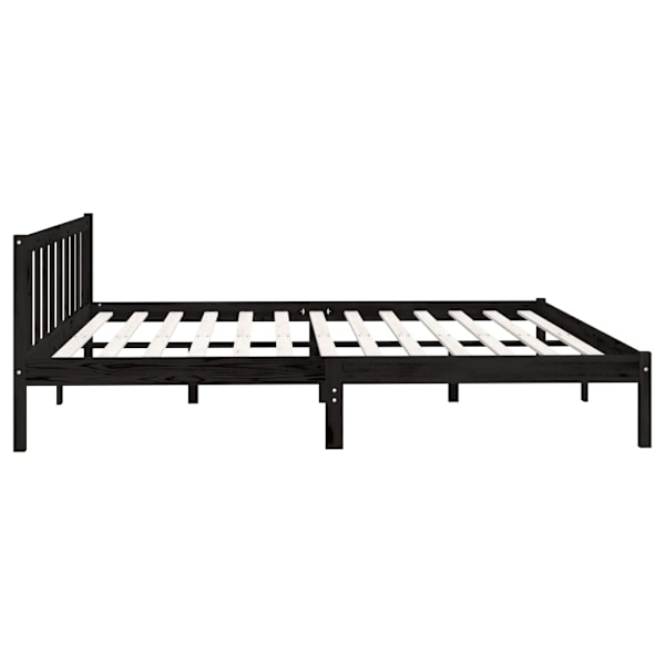 vidaXL Sängram svart massiv furu 200x200 cm Svart