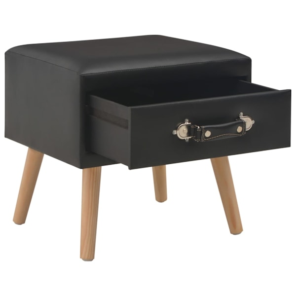 vidaXL Sängbord 2 st svart 40x35x40 cm konstläder Svart