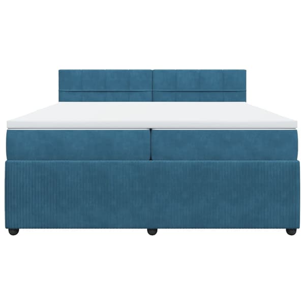 vidaXL Ramsäng med madrass blå 200x200 cm sammet Blå