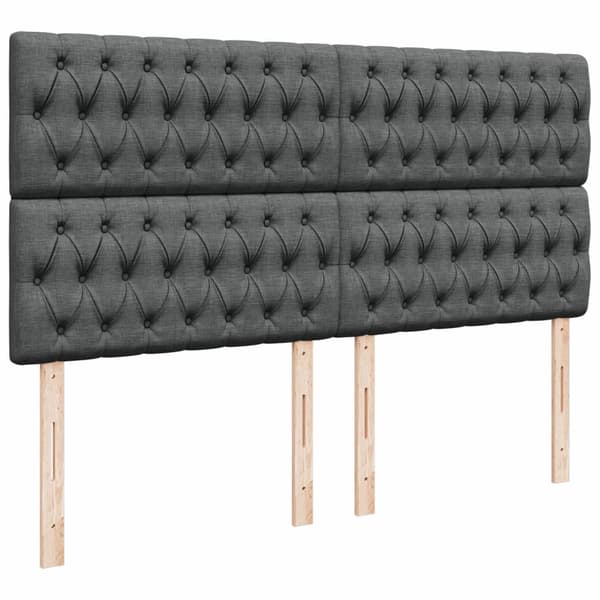 vidaXL Ramsäng med madrass mörkgrå 200x200 cm tyg Grå