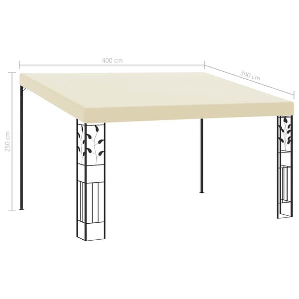 vidaXL Väggmonterad paviljong 4x3x2,5 m gräddvit Creme