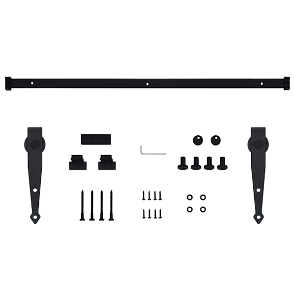 vidaXL Mini skjutdörrsbeslag för skåp kolstål 152 cm Svart