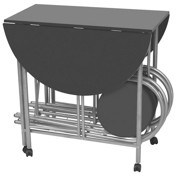 vidaXL Vikbar matgrupp 5 delar MDF svart Svart
