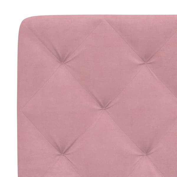 vidaXL Sängram med LED-belysning rosa 90x200 cm sammet Rosa