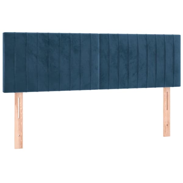 vidaXL Ramsäng med madrass & LED mörkblå 140x190 cm sammet Blå