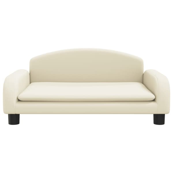 vidaXL Barnsoffa gräddvit 70x45x30 cm konstläder Kräm