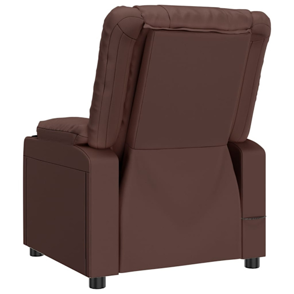 vidaXL Elektrisk massagefåtölj brun konstläder Brun