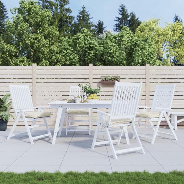vidaXL Stolsdynor 4 st gräddvit 40x40x7 cm oxfordtyg Vit
