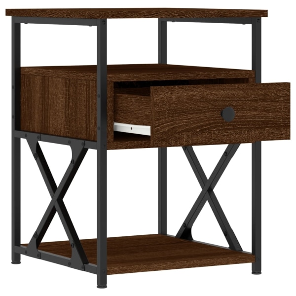 vidaXL Sängbord 2 st brun ek 40x42x55 cm konstruerat trä Brun