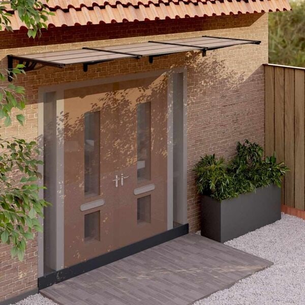vidaXL Entrétak svart 297,5x90 cm polykarbonat Svart