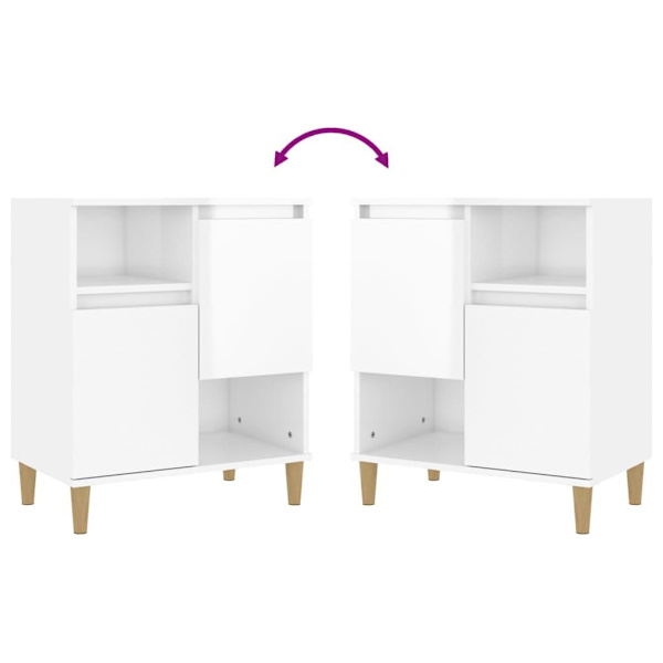 vidaXL Skänk 3 st vit högglans 60x35x70 cm konstruerat trä Vit