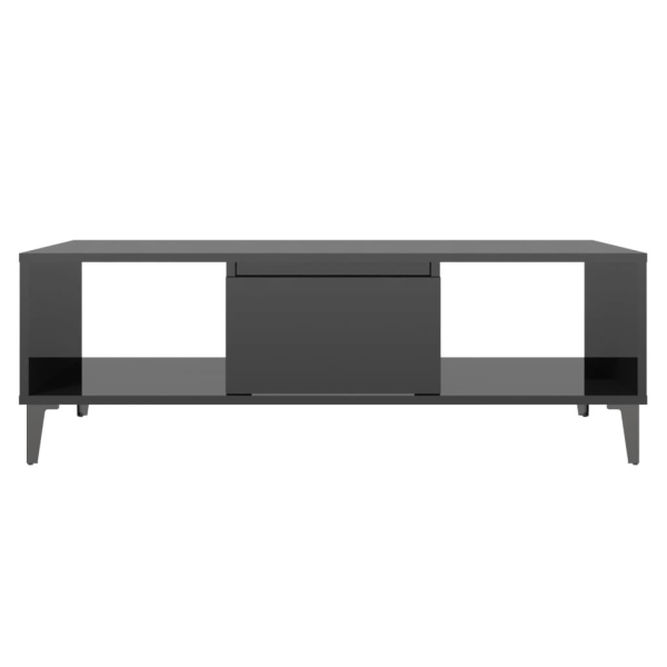 vidaXL Soffbord svart högglans 103,5x60x35 cm spånskiva Svart