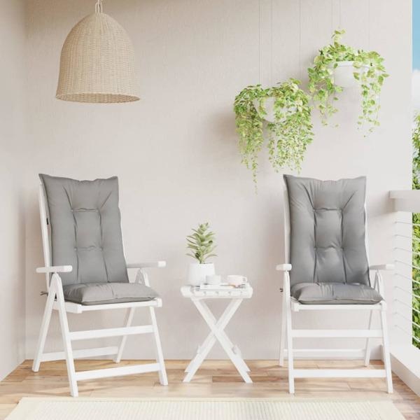 vidaXL Stolsdynor 2 st grå 120x50x7 cm tyg grå