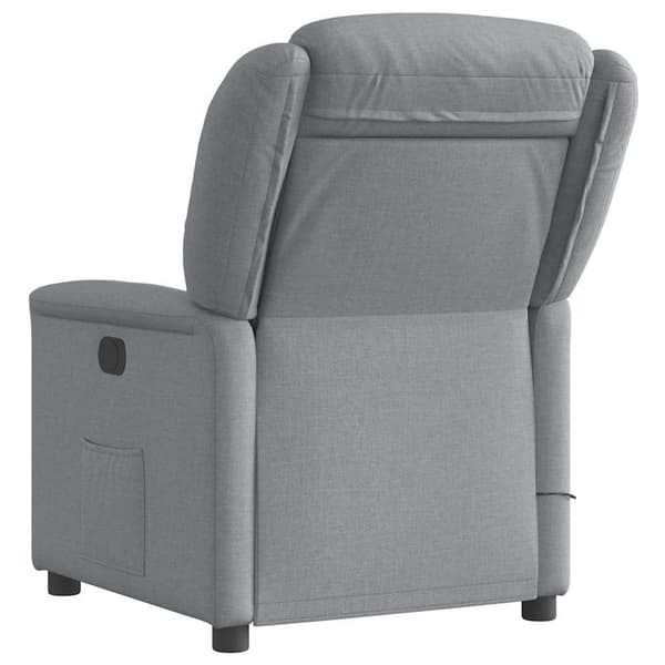 vidaXL Elektrisk massagefåtölj ljusgrå tyg Grå