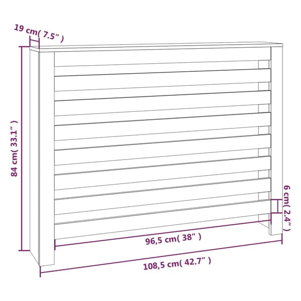 vidaXL Elementskydd Vit 108,5x19x84 cm massiv furu Vit