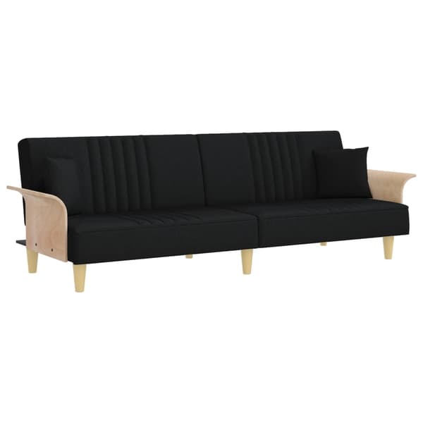 vidaXL Bäddsoffa med armstöd svart tyg art
