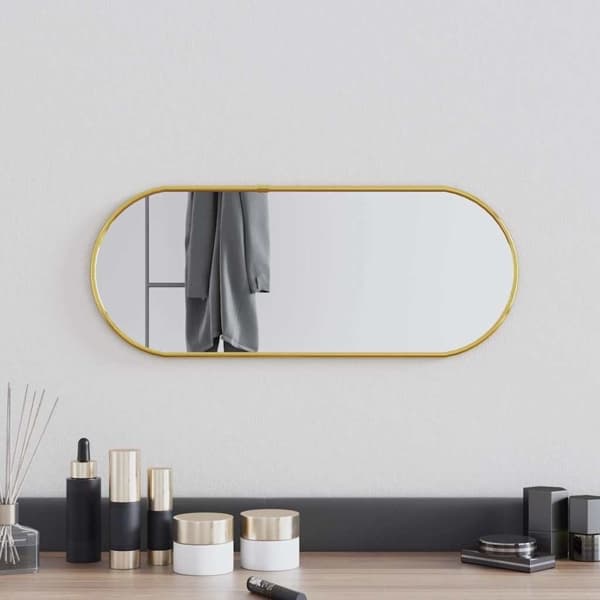 vidaXL Väggspegel guld 50x20 cm oval Guld