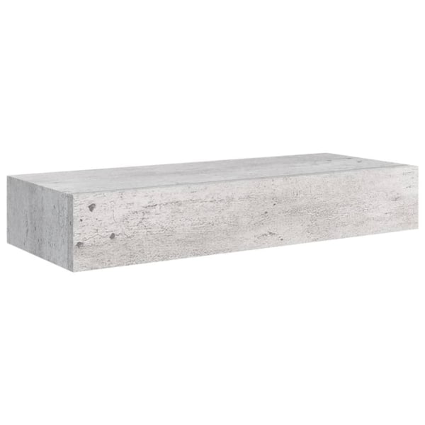 vidaXL Väggmonterad låda betonggrå 60x23,5x10 cm MDF grå