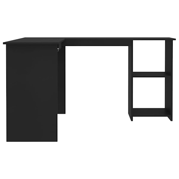 vidaXL Skrivbord L-format svart 120x140x75 cm konstruerat trä Svart
