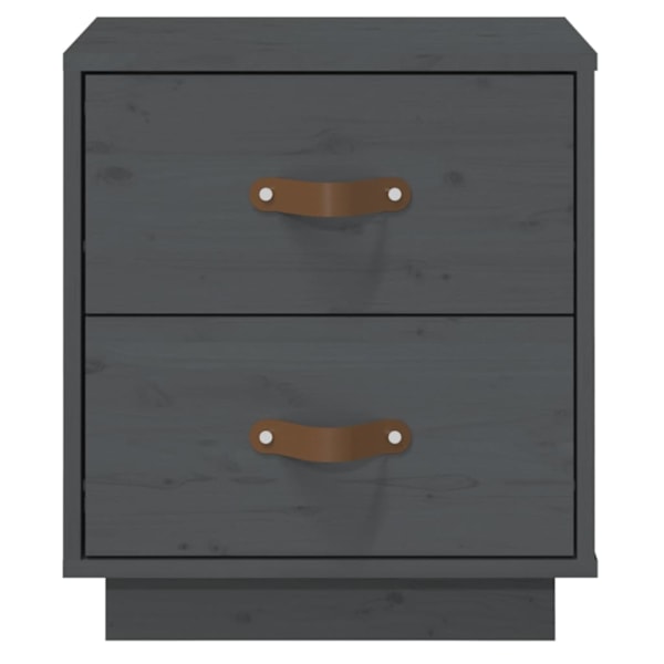 vidaXL Sängbord 2 st grå 40x34x45 cm massivt furu Grå
