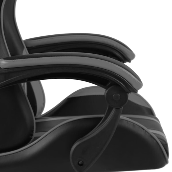 vidaXL Gamingstol med fotstöd svart och grå konstläder grå