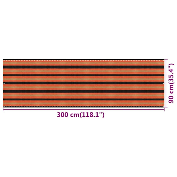 vidaXL Balkongskärm flerfärgad 90x300 cm HDPE multifärg