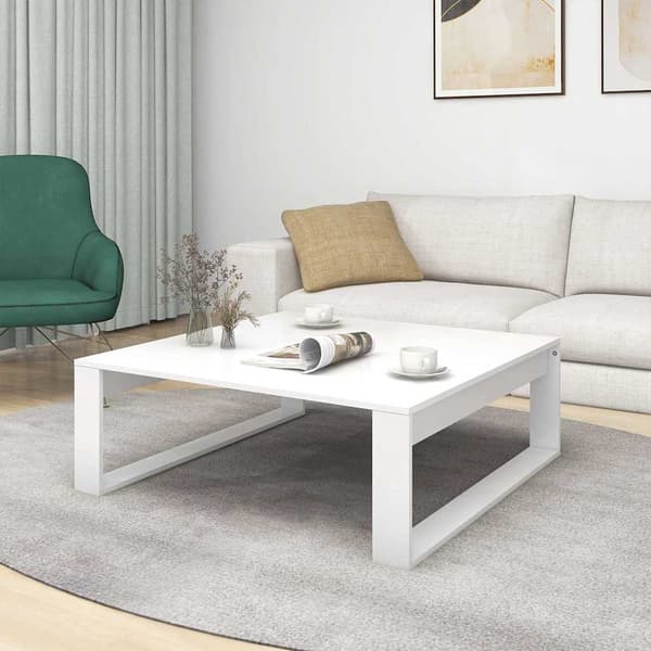 vidaXL Soffbord vit 100x100x35 cm konstruerat trä Vit