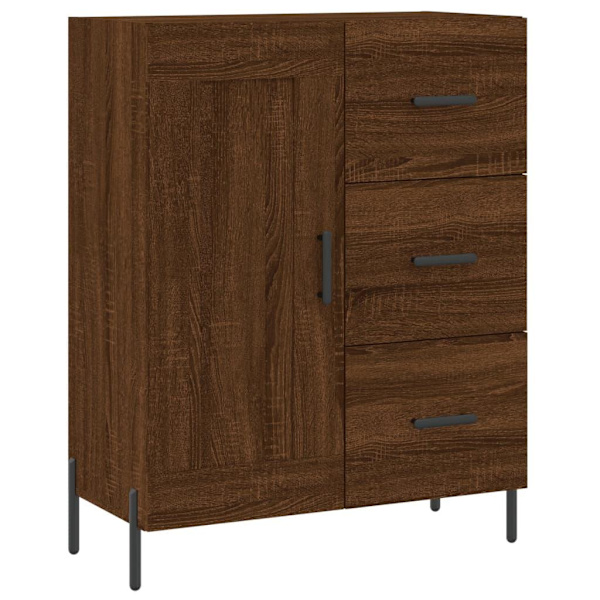 vidaXL Skänk brun ek 69,5x34x90 cm konstruerat trä Brun