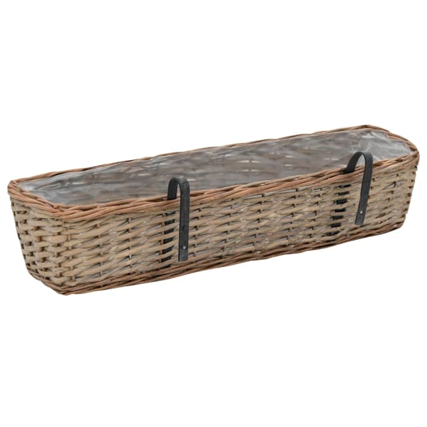 vidaXL Balkonglåda 2 st korg med PE-foder 80 cm Brun