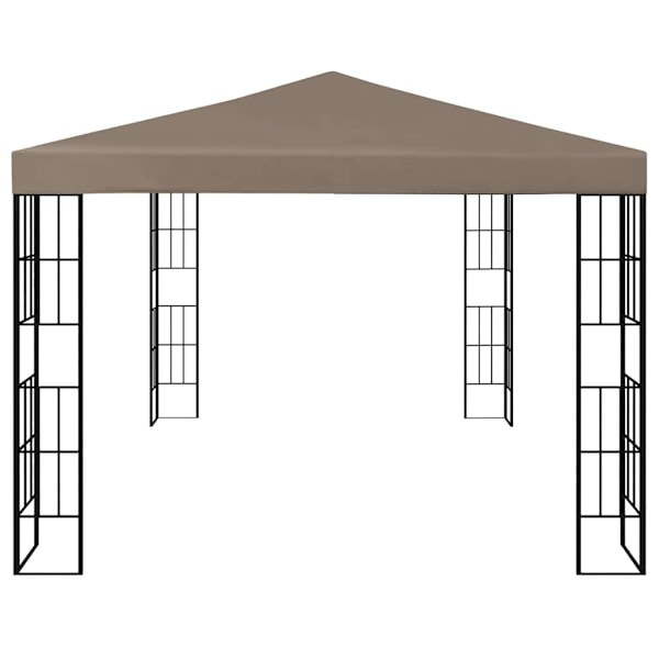 vidaXL Paviljong med ljusslinga LED 4x3 m taupe Taupe