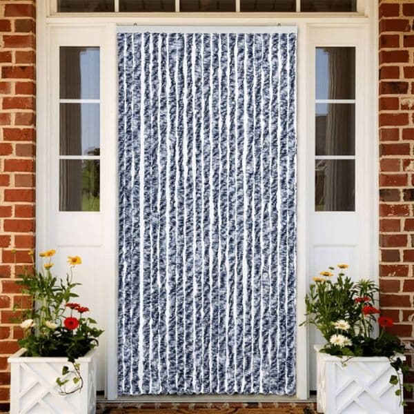 vidaXL Insektsdraperi blå, vit och silver 90x220 cm chenille multifärg