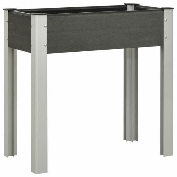 vidaXL Odlingslåda upphöjd 75x40x75 cm WPC grå grå