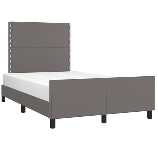 vidaXL sängram utan madrass grå 120x190 cm konstläder Grå